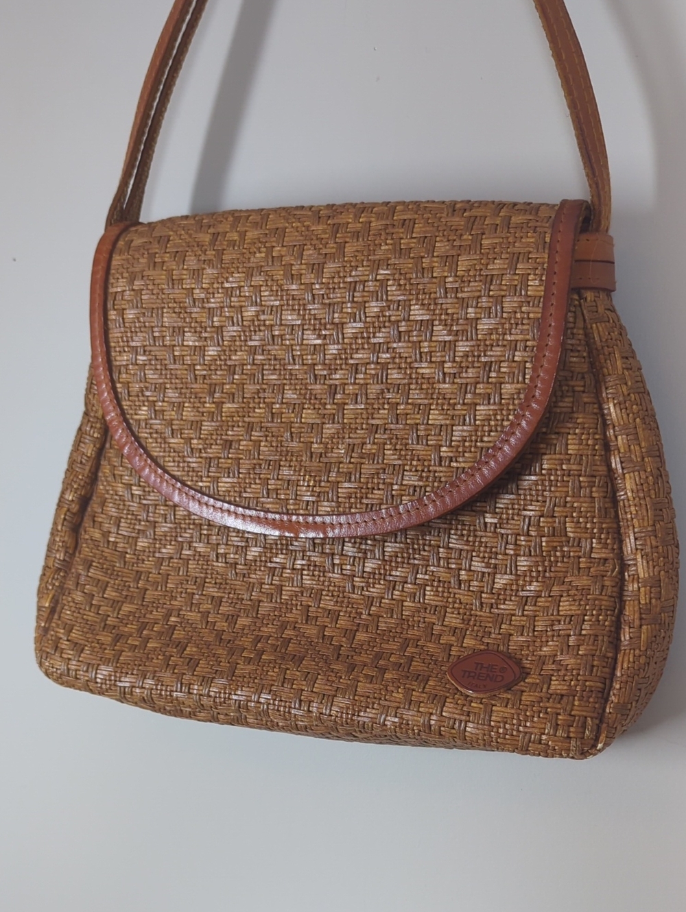 Vintage The trend Woven Straw Shoulder Bag in Brown - Classic Women's Tote - Picture 3 of 9
